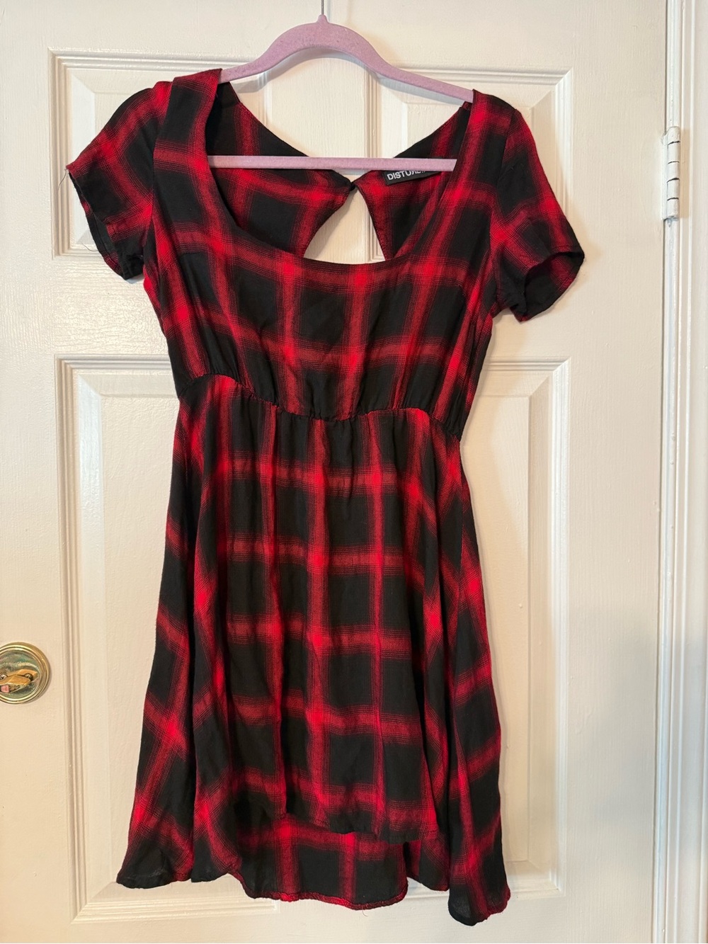 Disturbia Red and Black Plaid Mini Dress